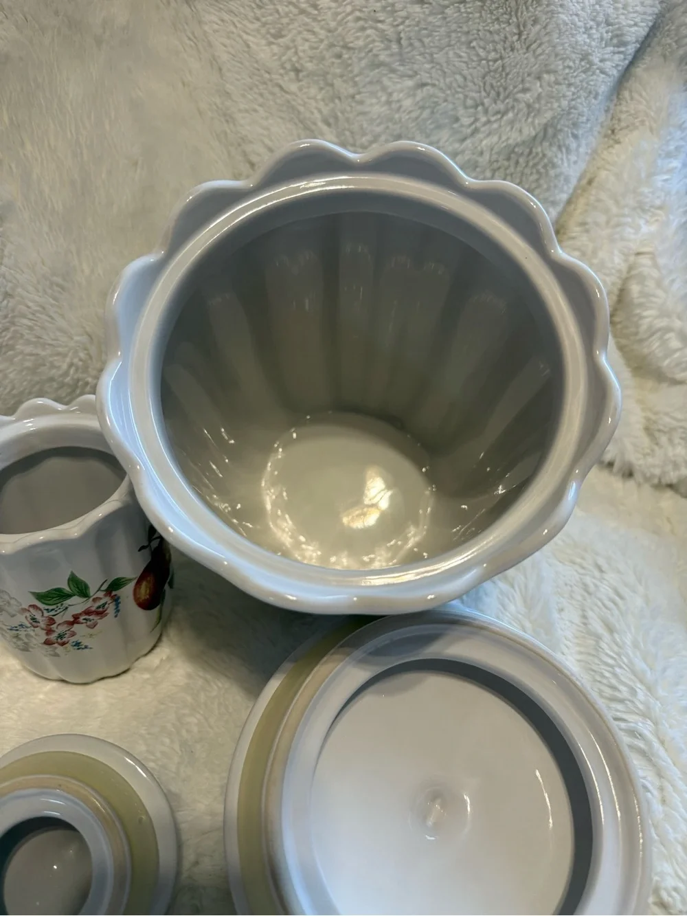 Vintage Corelle Coordinates Chutney Ceramic Canister Set Jar Jay Import 2pc Lot